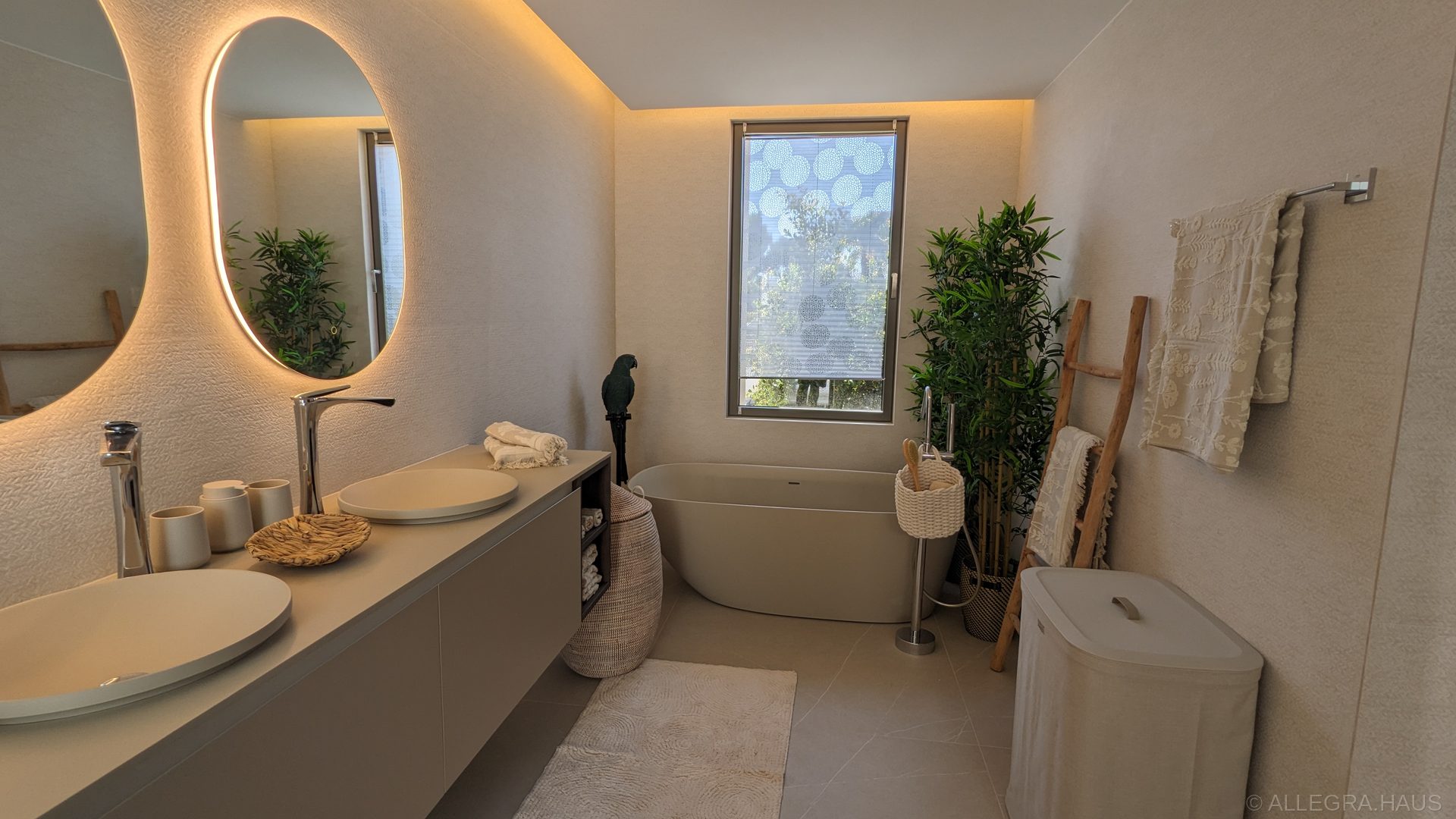 ALLEGRA Master Bad Doppelwaschtisch Badewanne
